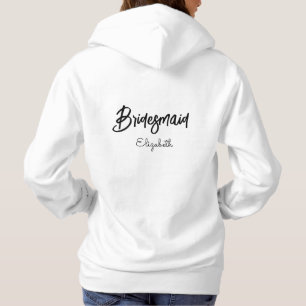 Bridesmaid Wedding Bridal Shower Black White  Hoodie