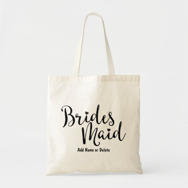 Bridesmaid Wedding Budget Canvas Tote Bag (Front)