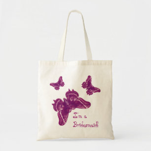 Bridesmaid Wedding Favour Bag - Magenta Butterflie