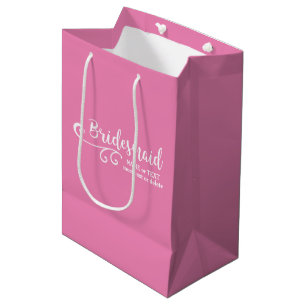 Bridesmaid Wedding Favour Name or Monogram Script Medium Gift Bag