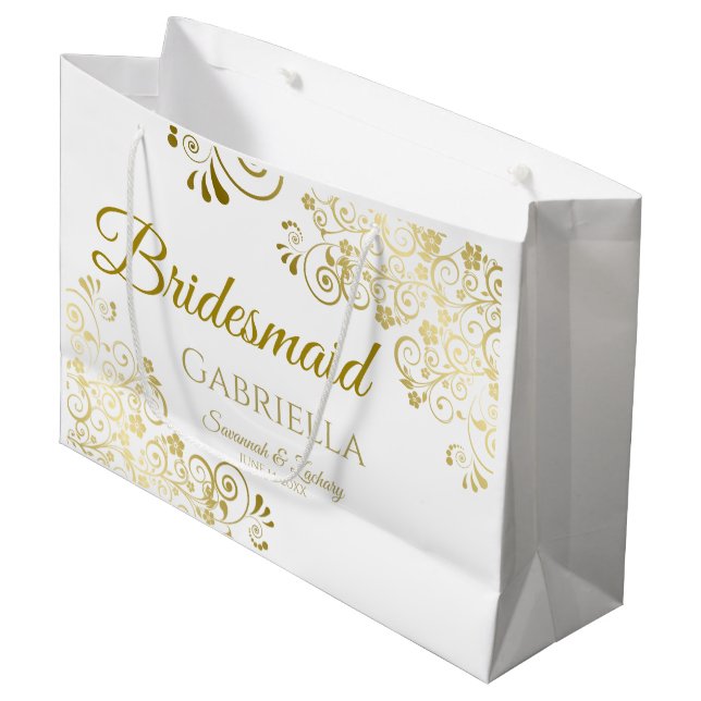 Bridesmaid Wedding Gift Bag - Large (Front Angled)