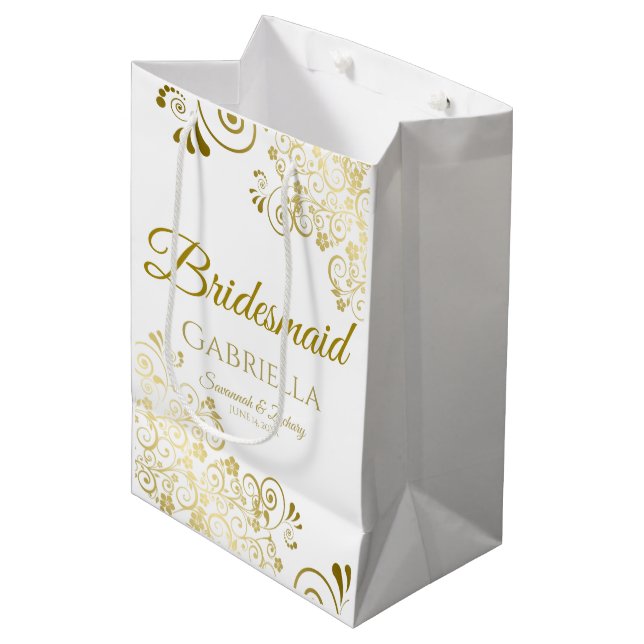 Bridesmaid Wedding Gift Bag - Medium (Front Angled)