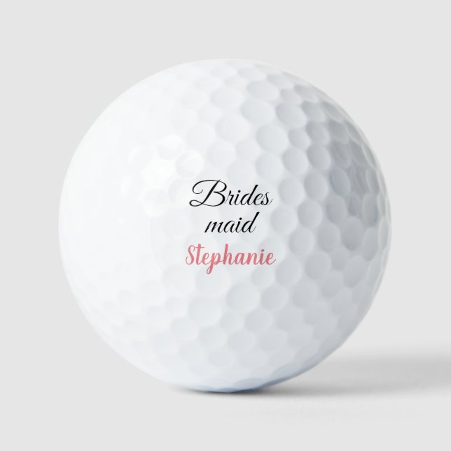 Bridesmaid Wedding Gift Custom Name Party Favour  Golf Balls (Front)