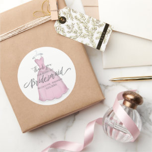 Bridesmaid Wedding Gifts Bride Personalised Classic Round Sticker
