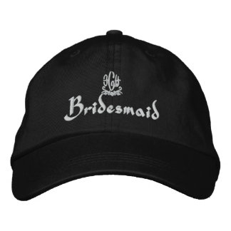 Bridesmaid Wedding I Black Embroidered Hat