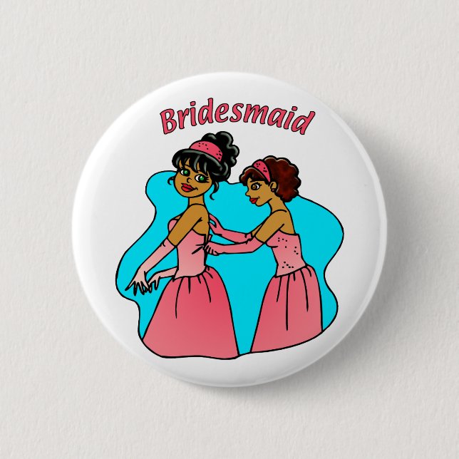 Bridesmaid Wedding ID Button (Front)
