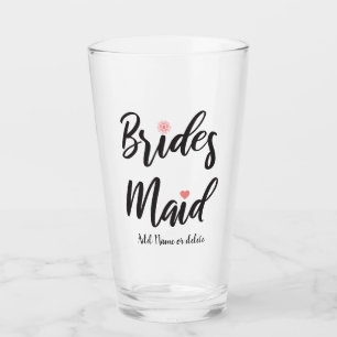Bridesmaid Wedding Monogram Glass