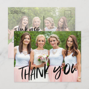 Bridesmaid Wedding Photo Thank You Postcard