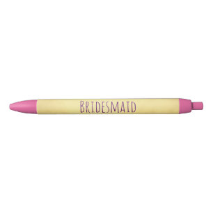Bridesmaid Wedding Remembrance Black Ink Pen