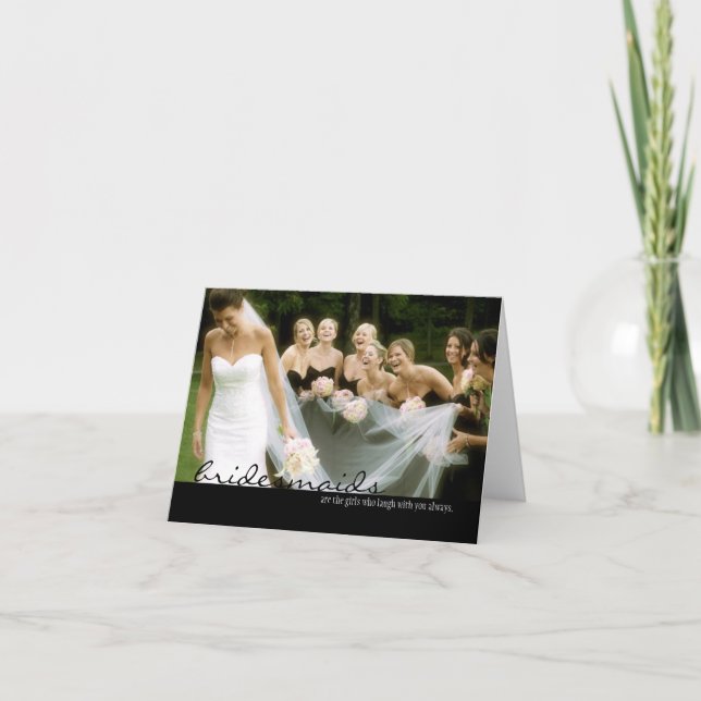 Bridesmaid Wedding Thank You Card (Front)