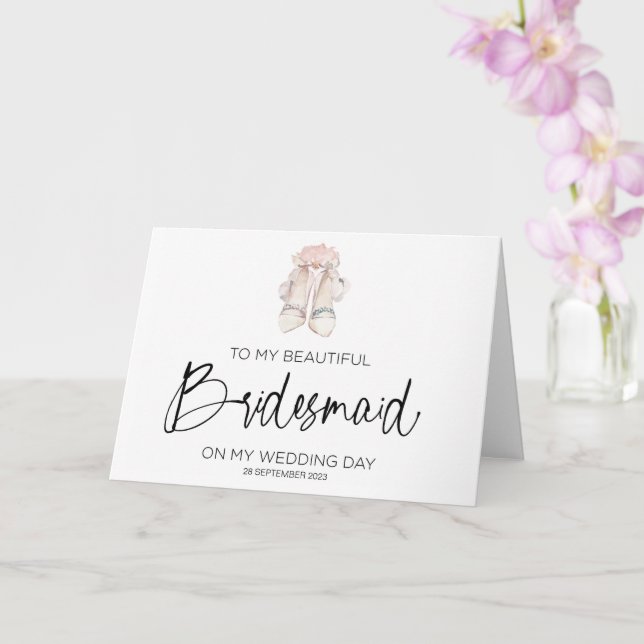 Bridesmaid Wedding Thank You Gift From Bride Card (Orchid)