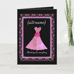 BRIDESMAID Wedding Thank You - PINK Gown Card