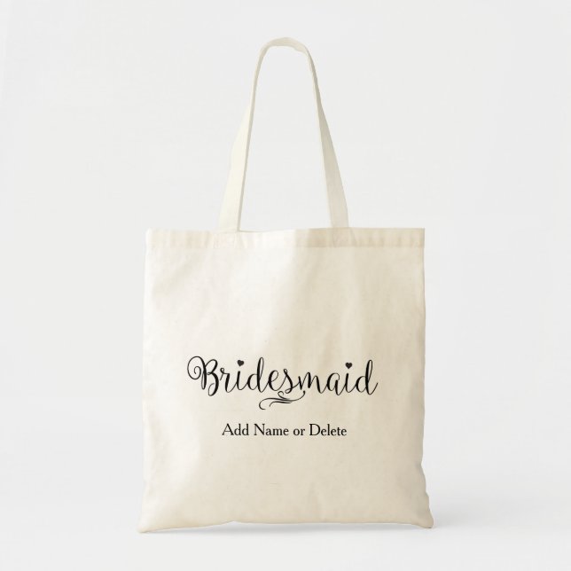 Bridesmaid Wedding Tote Budget Canvas Tote Bag V2 (Front)