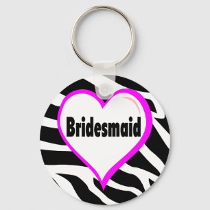 Bridesmaid (Zebra Stripes) Key Ring
