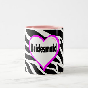 Bridesmaid Zebra Stripes Two-Tone Coffee Mug
