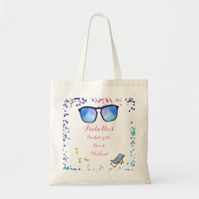 Bridesmaids Bachelorette Beach Destination Tote Bag (Front)
