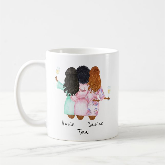 Bridesmaids Caricatures - Custom Orders Taken Coffee Mug (Left)