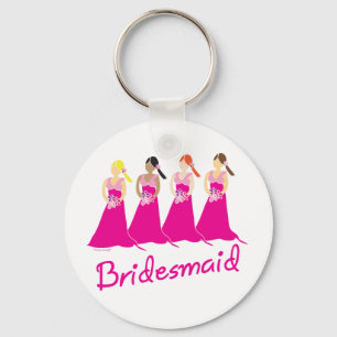 Bridesmaids Favours Pink Themed Key Ring