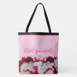 Bridesmaids Floral Peonies multi Print Tote Bag