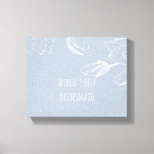 BRIDESMAIDS GIFTS Dusty Blue White Magnolias Canvas Print