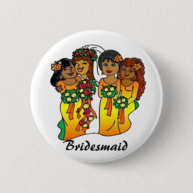 Bridesmaids in Colours of the Sun" Button (Front)