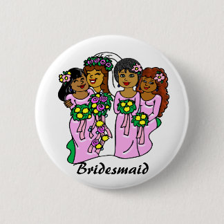 "Bridesmaids in Pink" Wedding ID Button