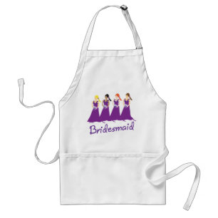 Bridesmaids in Purple Apron