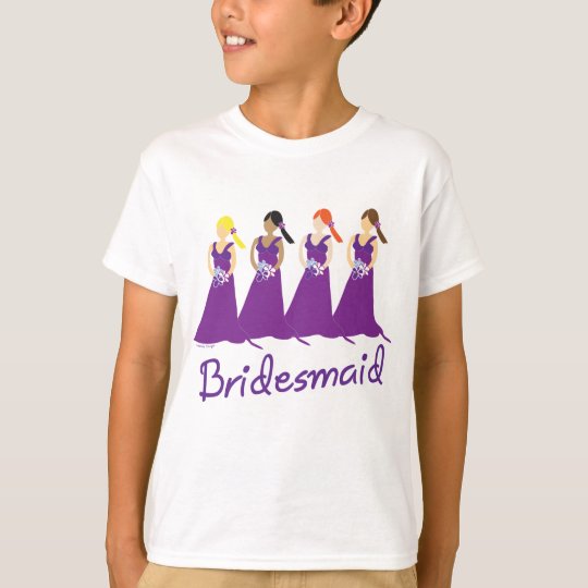 Bridesmaids in Purple T-Shirt