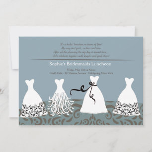 Bridesmaid's Lunch Blue Background Invitation