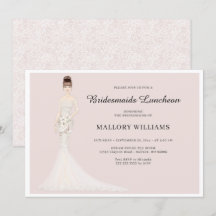 Bridesmaids Luncheon Fashion Bride Invitation