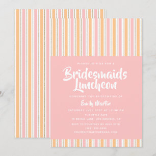Bridesmaids Luncheon Modern Pink Gold Invitation