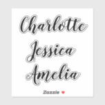 Bridesmaids Names Personalised Vinyl Decal Sticker<br><div class="desc">Personalised Vinyl Decal Custom Name Sticker</div>