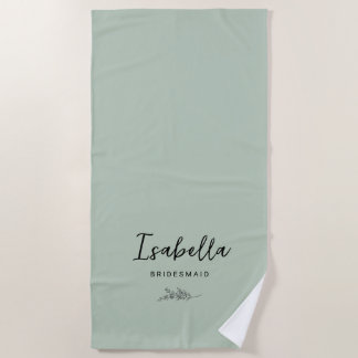 Bridesmaids Sage Green with Botanical Beach Towel