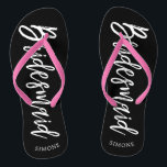 Bridesmaids | Script Style Custom Wedding Flip Flops<br><div class="desc">A little something for your ultra special Bridesmaids. Have them happy to stand by your side on your special day of matrimony with this unique set of personalised flip-flops. It features the words "Bridesmaid" in an elegant script style text. Underneath this towards the heel is a spot for a custom...</div>