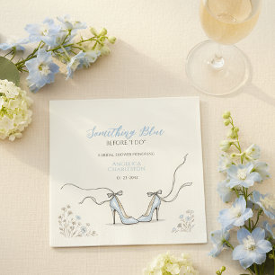 Bridesmaids Something Blue Bridal Shower Napkin