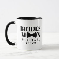BRIDESMAN black tie bow wedding personalised 