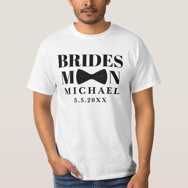 BRIDESMAN black tie bow wedding  T-Shirt (Front)