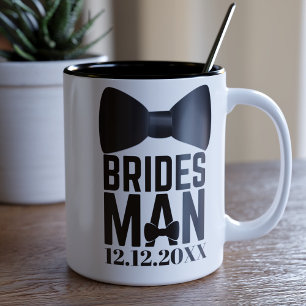 Bridesman Bow Tie Wedding Favor Two-Tone Coffee Mug