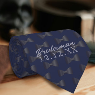 Bridesman Groomsman Personalised Blue Wedding Tie