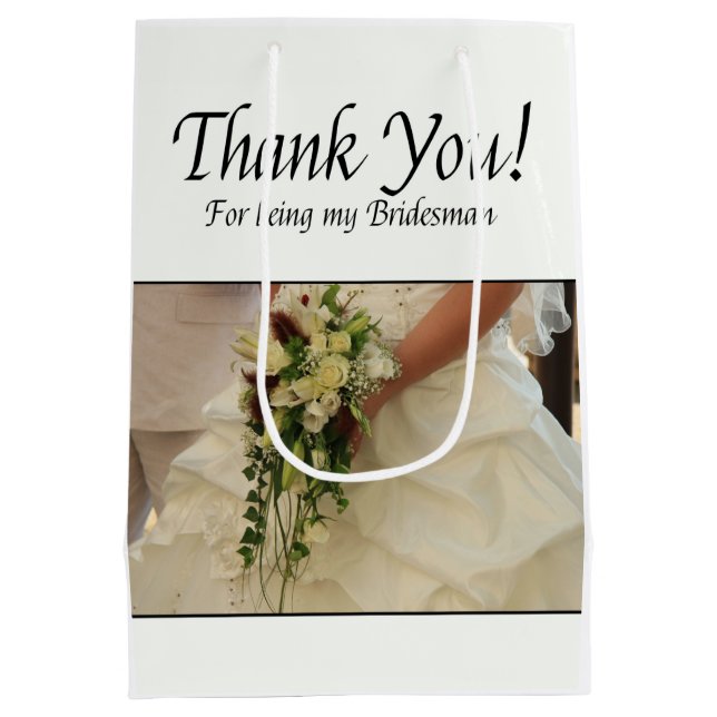 Bridesman thank you medium gift bag (Back)