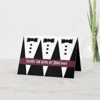 Bridesman Thank You - Three Tuxedos - Customisable