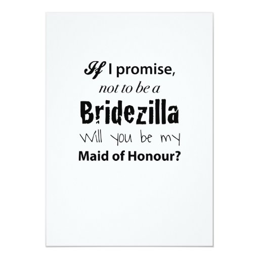 Image of Bridezilla - Maid of Honour Invitation