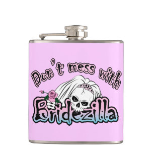 Bridezilla Skull Hip Flask