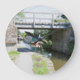 Bridge 14 on the Macclesfield Canal Postcard Large Clock