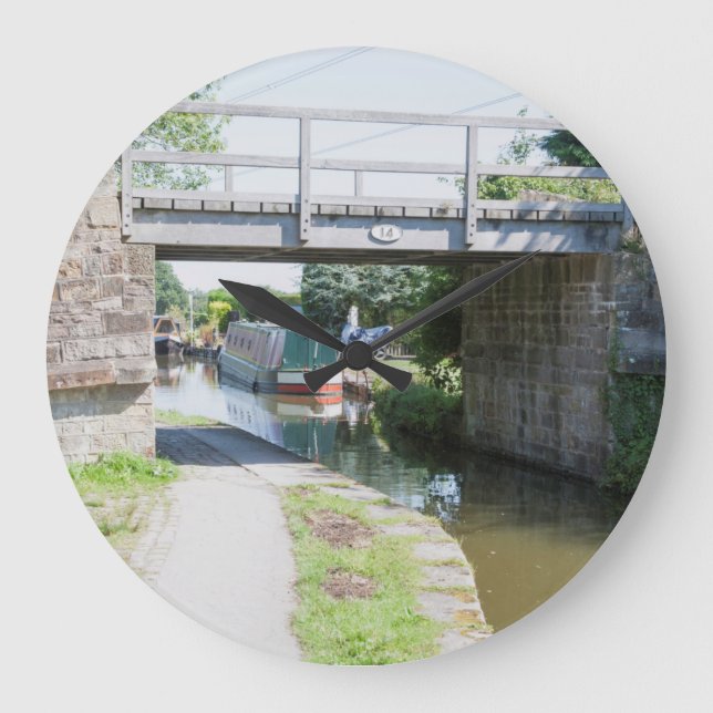 Bridge 14 on the Macclesfield Canal Postcard Large Clock (Front)