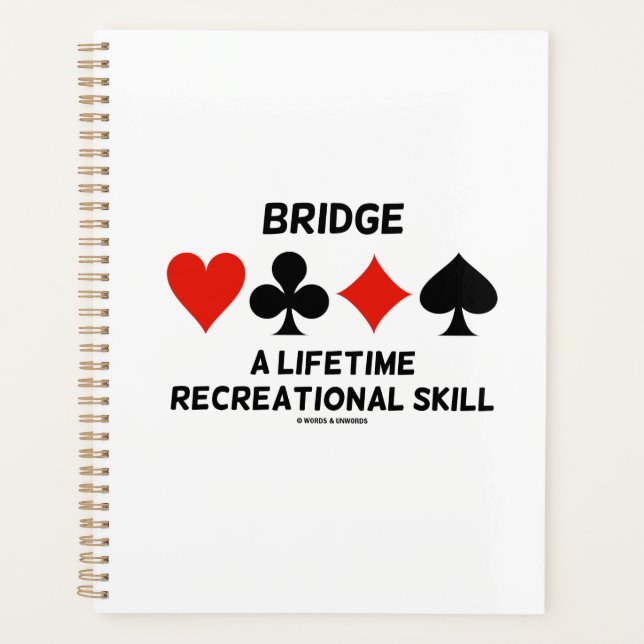 Bridge A Lifetime Recreational Skill Card Suits Planner (Front)