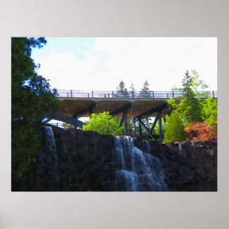 Bridge above Gooseberry Falls-Painting Print