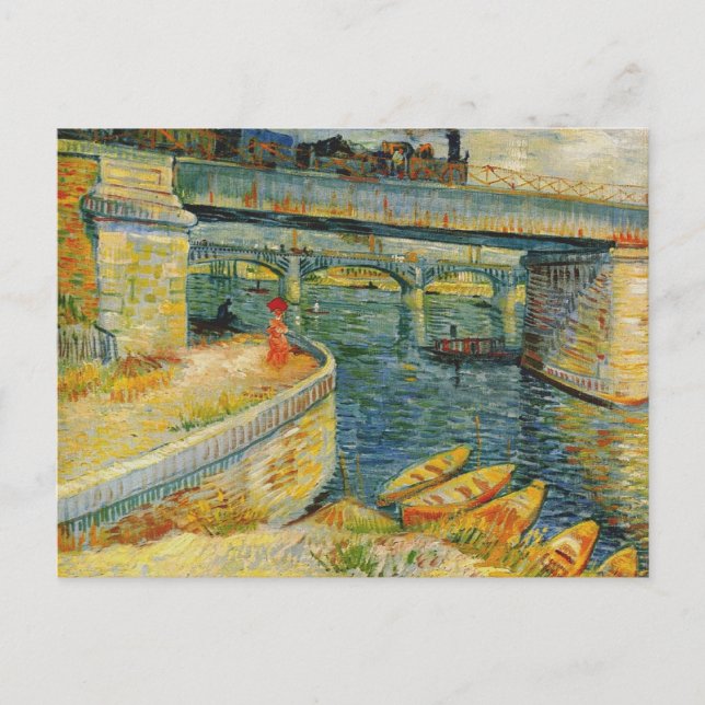 Bridge Across the Seine at Asnieres by Van Gogh Po Postcard (Front)