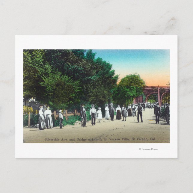 Bridge Adjoining El Verano Villa Postcard (Front)