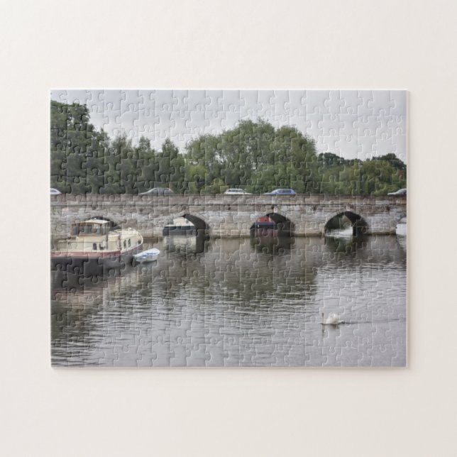 Bridge and Boats on the River Avon, Stratford UK Jigsaw Puzzle (Horizontal)